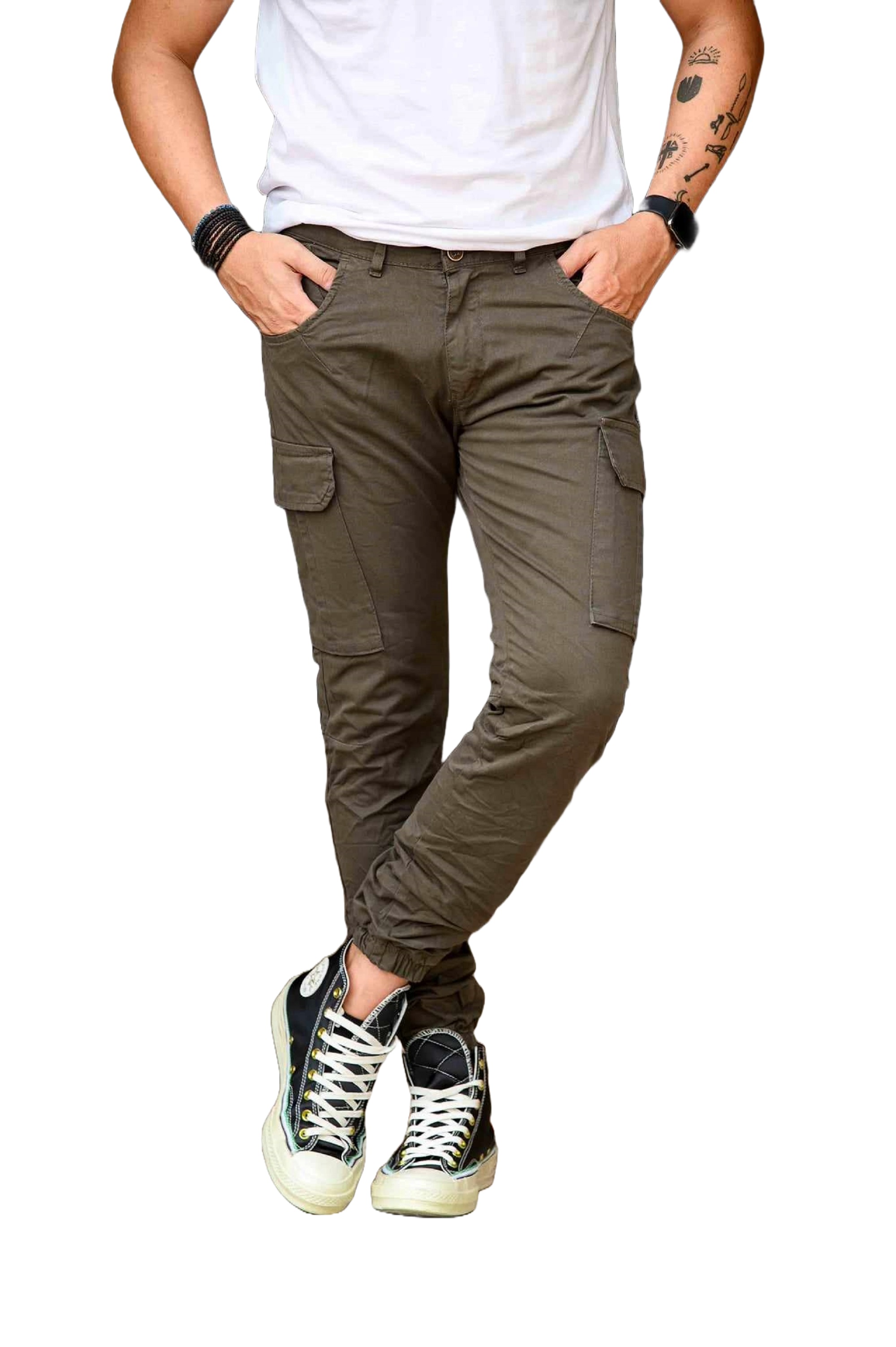 Profil 360 Ανδρικό Παντελόνι Cargo Ελαστικό Με Τσέπες Δίπλα Και Λάστιχο Κάτω Χακί / Καφέ Profil 360 Ανδρικό Παντελόνι Cargo Ελαστικό Με Τσέπες Δίπλα Και Λάστιχο Κάτω Χακί / Καφέ