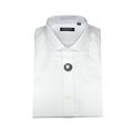 Pre End Lucas Men's Shirt Monochrome With Special Weave Regular Line White