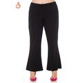 Silky Sugar 2665 Γυναικεία Παντελόνα Σε Κρεπ Ύφασμα Με Καμπάνα Μαύρη