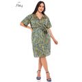 Silky Sugar 9961 Γυναικείο Φόρεμα Κρουαζέ Με Μοτίβο Λαχούρ Μπλε Ρουά
