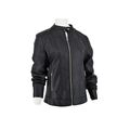 Max 1955 Γυναικείο Δερμάτινο Μπουφάν Jacket Σε Μεσάτη Γραμμή Μαύρο
