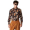 Stefan 9004 Men's Shirt With Floral Print Slim Fit Dark Blue