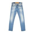 Cabell 331-4D Ανδρικό Παντελόνι Jean Με Φθορές Και Ξέβαμα Σε Στενή Γραμμή Ανοιχτό Μπλε