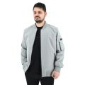 Yes Zee J561-NT00 Ανδρικό Λεπτό Μπουφάν Bomber Ελαστικό Σε Μεσάτη Γραμμή Γκρι