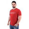 Be Board 42H9706 Ανδρική Μπλούζα Κοντομάνικη T-Shirt Με Τύπωμα Σε Κανονική Γραμμή Κόκκινη