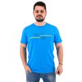 Be Board 42H9711 Ανδρική Μπλούζα Κοντομάνικη T-Shirt Με Τύπωμα Σε Κανονική Γραμμή Μπλε Ρουά