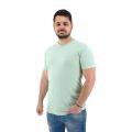 Yes Zee T778-TA00 Ανδρική Μπλούζα Κοντομάνικη T-Shirt Ελαστική Μονόχρωμη Σε Μεσάτη Γραμμή Μέντα - Ανοιχτό Πράσινο