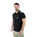 Martini 70949 Ανδρική Μπλούζα Polo Με Σχέδιο Στα Μανίκια Σε Κανονική Γραμμή Μαύρη