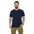 Side Effect RS-4246  Ανδρική Μπλούζα Κοντομάνικη T-Shirt Ελαστική Μονόχρωμη Σε Κανονική Γραμμή Σκούρη Μπλε