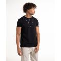 Martini 70951 Ανδρική Μπλούζα Κοντομάνικη T-Shirt Ελαστική Με Τύπωμα Σε Μεσάτη Γραμμή Μαύρη