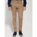 Tresor Dakota Ανδρικό Παντελόνι Chinos Πικέ Ελαστικό Με Πλάγια Τσέπη Σε Στενή Γραμμή Κάμελ / Ταμπά