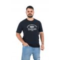 Pre End Atlas Ανδρική Μπλούζα Κοντομάνικη T-Shirt Με Τύπωμα Στο Στήθος Υπερμέγεθος Σκούρο Μπλε