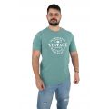 Pre End Atlas Ανδρική Μπλούζα Κοντομάνικη T-Shirt Με Τύπωμα Στο Στήθος Σε Κανονική Γραμμή Πράσινη