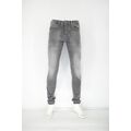 Profil 2090 Men's Pants Jean Washed Out With Wear Slim Fit Gray