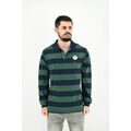 Blue Green 192051 Ανδρική Μπλούζα Πόλο Μακρυμάνικη Ριγέ Κανονική Γραμμή Μπλε - Πράσινο