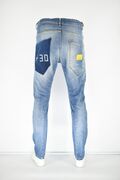 Cosi 51Mayer1 Men's Jeans With Patches And Wearings Slim Fit Blue