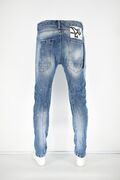 Cosi 55Bentley6 Men's Jeans With Patches And Wearings Slim Fit Blue