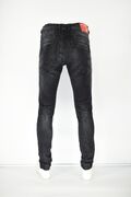 Profil 3010 Men's Jeans Washed Out With Slits Slim Fit Black