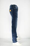 Profil 3022 Men's Pants Jean Washed Out With Wear Slim Fit Blue