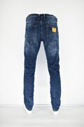 Profil 3022 Men's Pants Jean Washed Out With Wear Slim Fit Blue