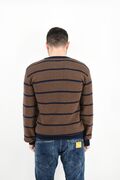 Side Effect CL07 Men's Blouse Striped Knitted Ο-Neck Regular Line Blue-Tampa