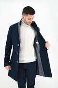 Stefan 7504 Men's Half Coat Slim Fit Blue