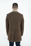 Stefan 7504-20 Men Half Coat Diagonal Slim Fit Brown