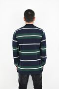 Unique 2000 Men's Blouse Long Sleeve Polo Striped Regular Line Blue - Green - Gray