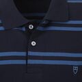 Unique 2000 Men's Blouse Long Sleeve Polo Striped Regular Line Blue