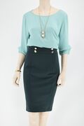 Passager 36032 Women's Skirt Midi Pencil Line With Buttons Cypress