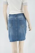 Reline 01359 Women Jeans Skirt With Tear Elastic Blue