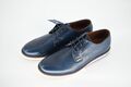 Fentini Li Blue Men's Leather Shoe With Linen Blue Design