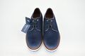 Fentini Tan Lin Blue Men's Leather Shoe With Linen Design Blue