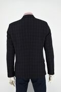 Gabbiano 03-4876 Men's Jacket Plaid Slim Fit Dark Blue