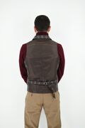 Gio's 732 Men's Vest Plaid Slim Fit Brown