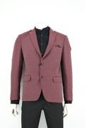 Gio's 8702 Men's Jacket With Micro Design Slim Fit Bordeaux