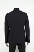 Stefan 1023-21 Men's Jacket Mao With Design And Neoprene Fabric Slim Fit Black