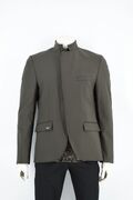 Stefan 1023-21 Men's Jacket Mao With Design And Neoprene Fabric Slim Fit Khaki