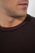 Side Effect ZKP2232 Men's Patterned O Neck Knitted Sweater Brown