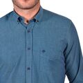 Dors 1033003 Men's Oxford Shirt Solid Color Regular Line Petrol