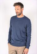 Pre End 21100460 Hampton-O Men's Knitted Blouse Solid Color O Neck Blue