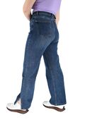 Adoro SJ934 Women's Jeans Wide Leg High Waist Faded Elastic Blue