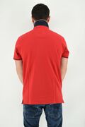 Be Board 92L9615 Men's Blouse Short Sleeve Polo Pique With Embroidered Badges Regular Line Red