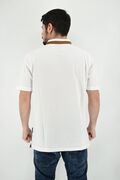 Side Effect 1505 Men's Blouse Short Sleeve With Weave Blister And Mao Collar Regular Line White