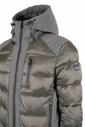 Yes Zee J870-0100 Men's Short Hooded Jacket Khaki-Grey