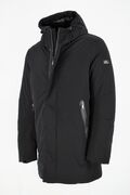 Yes Zee 0843-NT00 Men's Long Jacket With Hood Black