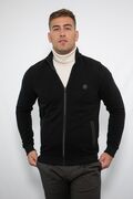 Side Effect ZK1671 Men's Cotton Cardigan Medium Fit Black