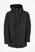 Yes Zee 0843-NT00 Men's Long Jacket With Hood Black