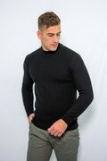 Side Effect ZVL2256 Men's Knitted Turtleneck Black