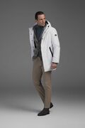 Yes Zee 0843-NT00 Men's Long Jacket With Hood White